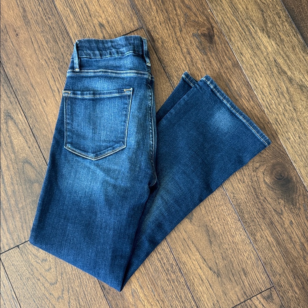 Frame Denim Le Crop Mini Boot in Dark Blue